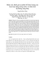 Khảo sát, đánh giá sự phân bố hàm lượng các kim loại nặng trong nước và trầm tích hệ thống sông đáy