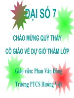 Tiết 52 GIÁ TRỊ CỦA MỘT BIỂU THỨC ĐẠI SỐ