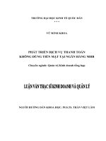 phát triển dịch vụ thanh toán không dùng tiền mặt tại ngân hàng phát triển nhà đồng bằng song cửu long
