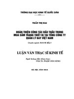 hoàn thiện công tác đấu thầu trong mua sắm trang thiết bị tại tổng công ty quản lý bay việt nam