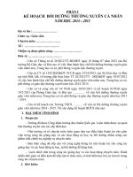 KẾ HOẠCH BỒI DƯỠNG THƯỜNG XUYÊN NĂM HỌC 2014  2015