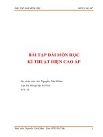BÀI TẬP DÀI MÔN KĨ THUẬT ĐIỆN CAO ÁP (ĐỀ 3)