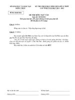 Đề thi HSG cấp tỉnh môn Ngữ văn  ( 2011-2012)