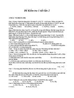 Đề kiểm tra hóa học lần 2