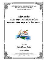 TẬP HUẤN KỸ NĂNG SỐNG MÔN ĐỊA LÝ NĂM 2011 (NQT)