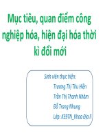 mục tiêu và quan điểm công nghiệp hoá của đảng