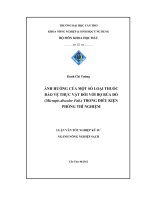 Khảo sát ảnh hưởng của một số loại thuốc bảo vệ thực vật đối với bọ rùa đỏ (micrapis discolor fab ) trong điều kiện phòng thí nghiệm