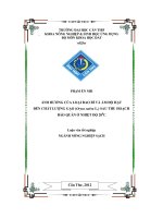 Ảnh hưởng của loại bao bì và ẩm độ hạt đến chất lượng gạo (oryza sativa l ) sau thu hoạch bảo quản ở nhiệt độ 20oc