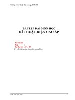 BÀI TẬP DÀI MÔN KĨ THUẬT ĐIỆN CAO ÁP (ĐỀ 4)