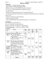 Tiết 22 Đại số 7 có ma trận đề tự luận