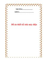 Đồ án thiết kế nhà máy điện