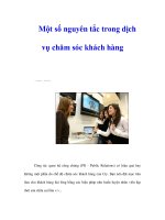 Một số nguyên tắc trong dịch vụ Chăm sóc khách hàng