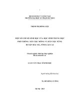 một số chỉ số sinh học của học sinh trung học phổ thông dân tộc mông và dân tộc nùng huyện bắc hà, tỉnh lào cai