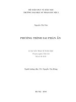 luận văn thạc sĩ phương trình sai phân ẩn