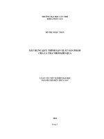 Xây dựng quy trình sản xuất sản phẩm chả cá tra nhồi khổ qua