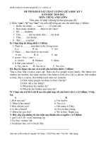 Đề, Đáp án thi HKI, HKII,