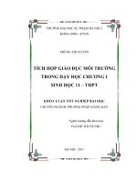 khóa luận tốt nghiệp tích hợp giáo dục môi trường trong dạy học chương i sinh học 11 - thpt
