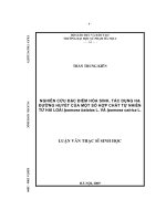 nghiên cứu đặc điểm hóa sinh, tác dụng hạ đường huyết của một số hợp chất tự nhiên từ hai loài ipomoea batatas l. và ipomoea cairica l.