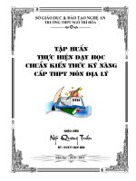 TẬP HUẤN CHUẨN KTKN MÔN ĐỊA LÝ  2010 ( NQT 2 )