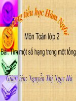 Toán Tìm một số hạng trong một tổng Hà