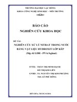 Nghiên cứu xử lý nitrat trong nước bằng vật liệu hydroxit lớp kép (mg al LDH   PVAAlginat)