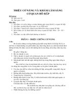 Triệu cơ năng và khám lâm sàng cơ quan hô hấp