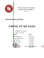 Tiểu luận Nguyên Lí Kế Toán CHÚNG TỪ KẾ TOÁN