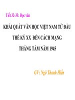 tiết 33:Khái quát văn học VN từ đầuTkXX