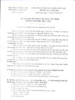 Kế hoạch tổ chức hoạt động các ngày lễ  của Công đoàn GDBL