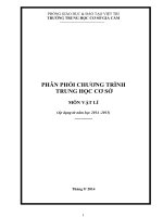 PHÂN PHỐI CHƯƠNG TRÌNH TRUNG HỌC CƠ SỞ MÔN VẬT LÝ 2014  2015 MỖI HỌC KỲ MỘT BÀI HỌC THEO CHỦ ĐỀ