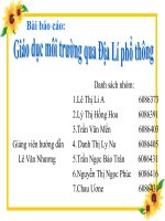 Bài báo cáo giáo dục môi trường qua địa lý phổ thông
