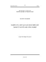 Nghiên cứu, chế tạo nam châm thiêu kết NdFeB từ nguyên liệu công nghiệp