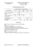 Bộ đề kiểm tra toán 11 lần 3 HK2