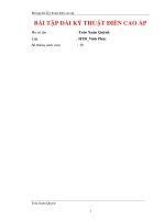 BÀI TẬP DÀI MÔN KĨ THUẬT ĐIỆN CAO ÁP (ĐỀ 5)