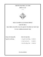 MỤC ĐÍCH, NGUYÊN TẮC CỦA QLNN VỀ LĨNH VỰC DÂN TỘC  VÀ CÁC CHÍNH SÁCH DÂN TỘC