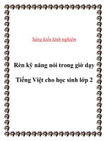 sáng kiến kinh nghiệm rèn kỹ năng nói trong giờ dạy tiếng việt cho học sinh lớp 2