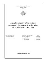 BÁO CÁO QUY ĐỊNH CỦA NHÀ NƯỚC HIỆN HÀNH VỀ TUYỂN DỤNG VIÊN CHỨC