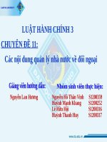 Các nội dung quản lý nhà nước về đối ngoại