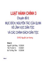 NGHIÊN CỨU MỤC ĐÍCH, NGUYÊN TẮC CỦA QUẢN LÝ NHÀ NƯỚC VỀ LĨNH VỰC DÂN TỘC  VÀ CÁC CHÍNH SÁCH DÂN TỘC