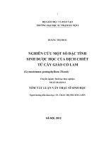 nghiên cứu một số đặc tính sinh dược học của dịch chiết từ cây giảo cổ lam (gynostemma pentaphyllum thunb)