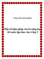 sáng kiến kinh nghiệm một số biện pháp rèn kĩ năng học tốt môn tập làm văn ở lớp 5