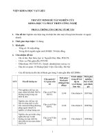 THUYẾT MINH ĐỀ TÀI NGHIÊN CỨU KHOA HỌC VÀ PHÁT TRIỂN CÔNG NGHỆ