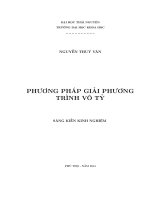 SÁNG KIẾN KINH NGHIỆM PHƯƠNG PHÁP GIẢI PHƯƠNG TRÌNH vô tỉ