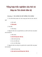 Tổng hợp trắc nghiệm câu hỏi và Đáp án Tài chính tiền tệ