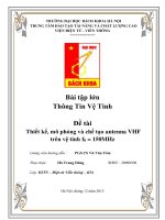 Thiết kế, mô phỏng và chế tạo antenna VHF trên vệ tinh f0 = 150MHz