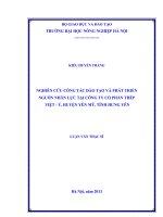 Nghiên cứu công tác đào tạo và phát triển nguồn nhân lực tại công ty cổ phần thép việt ý, huyện yên mỹ, tỉnh hưng yên