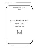 ĐỀ CƯƠNG ÔN THI HKI ĐỊA 9