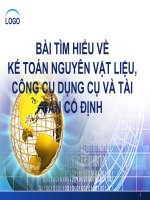 kế toán nguyên vật liệu, công cụ và tài sản cố định