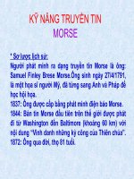 KỸ NĂNG TRUYỀN TIN MORSE