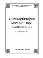 Đề cương ôn tập tốt nghiệp THPT môn Sinh